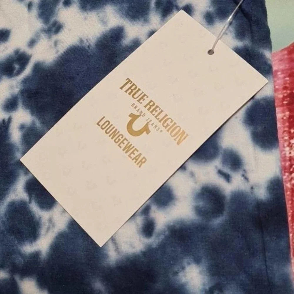 True Religion Tye Dye Blue‎ Silver Shirt Small New